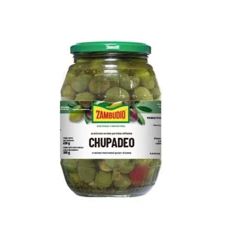 Aceituna verde partida "CHUPADEO" tarro 620 grs
